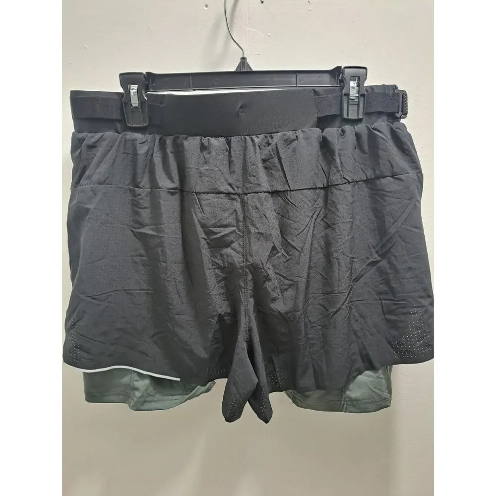 YoungLA Mens XLarge 4" Compression Lined Elastic Waist Workout Athletic Shorts - Picture 2 of 4